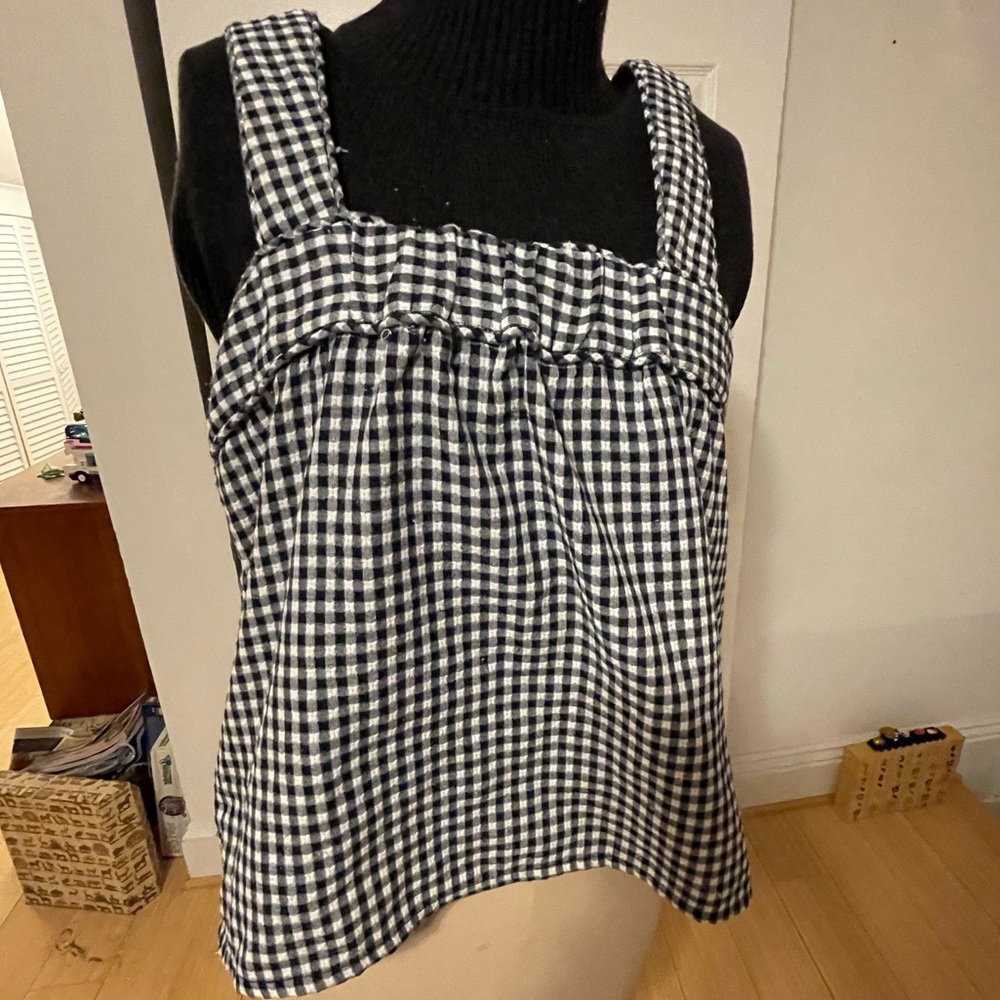 FRNCH BW gingham crop halter top